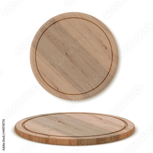 wooden cutting board on a white background. vector illustration