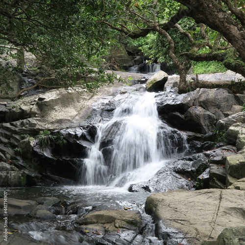 Small waterfall in Little Hawaii Trail in Hong Kong