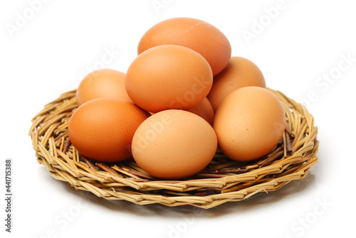 Wallpaper Mural brown eggs on white background Torontodigital.ca