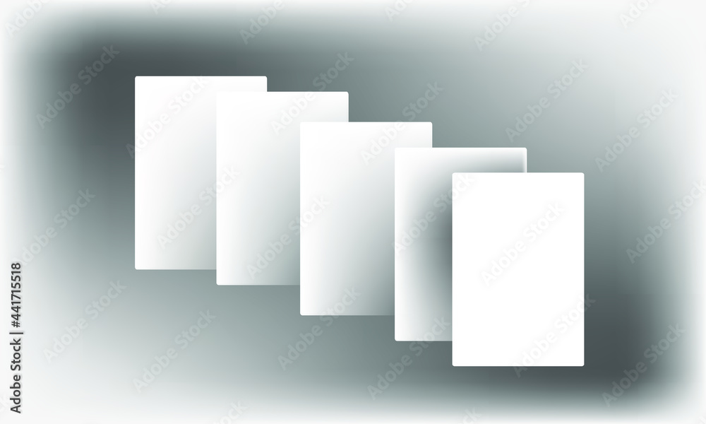 Five empty poker cards isolated on a gray background. Vector illustration. Eps 10 Five empty poker cards isolated on a gray background. Vector illustration. Eps 10