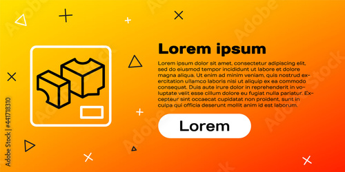 Line 3D printer icon isolated on yellow background. 3d printing. Colorful outline concept. Vector