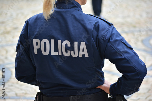 Polska policja na zabezpieczeniu zgromadzenia Wrocław Rynek. 