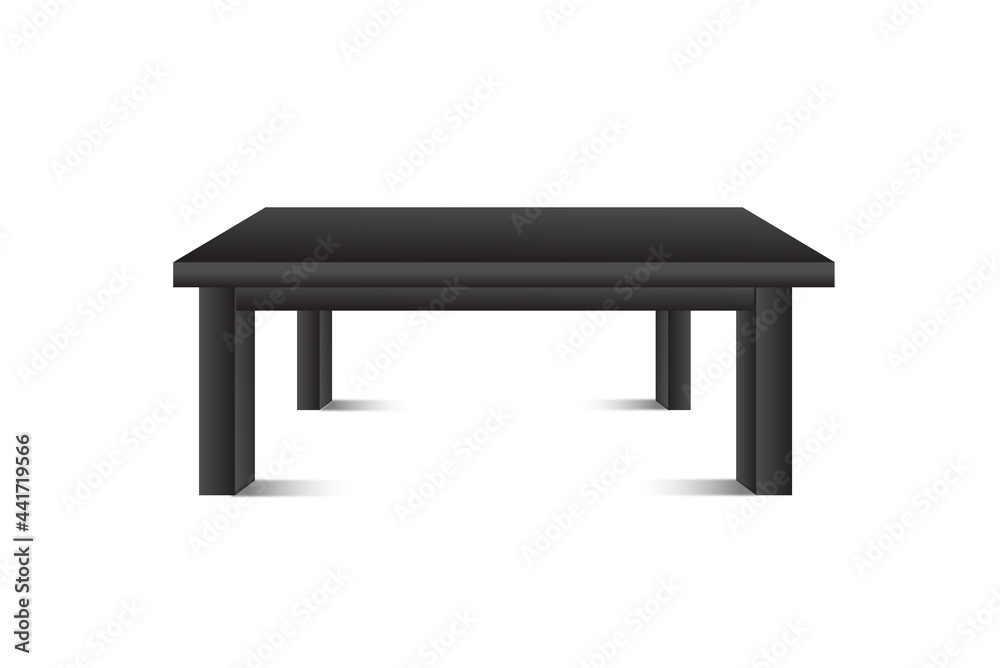 3D Table, Black Realistic Desk table. 3D Table, Black Realistic Desk table.