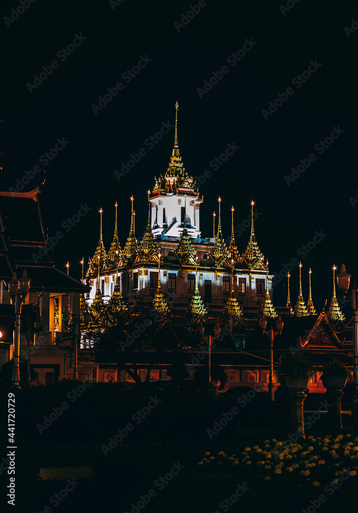 Temple in Bangkok at night