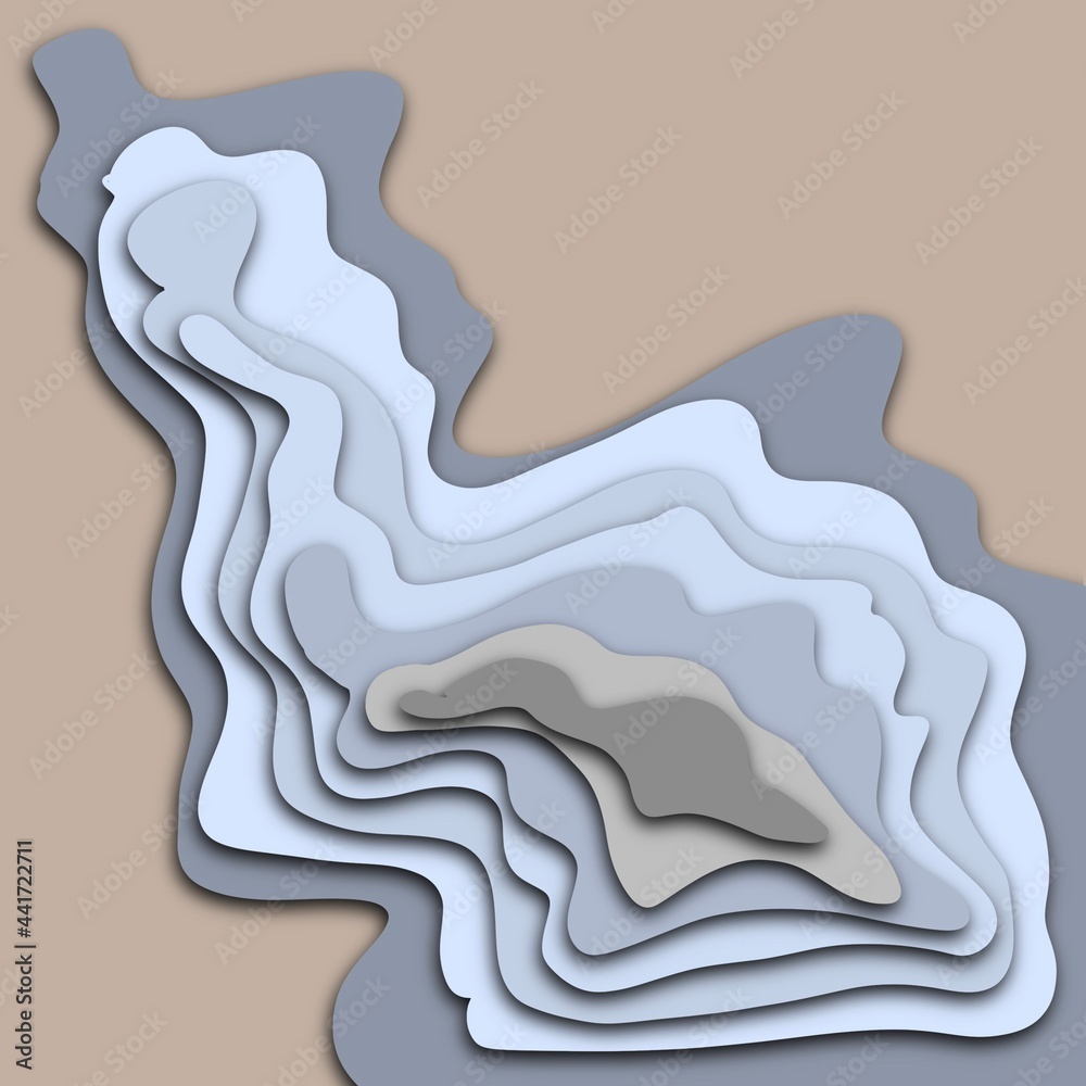 abstract gradient grey paper cut effect background.