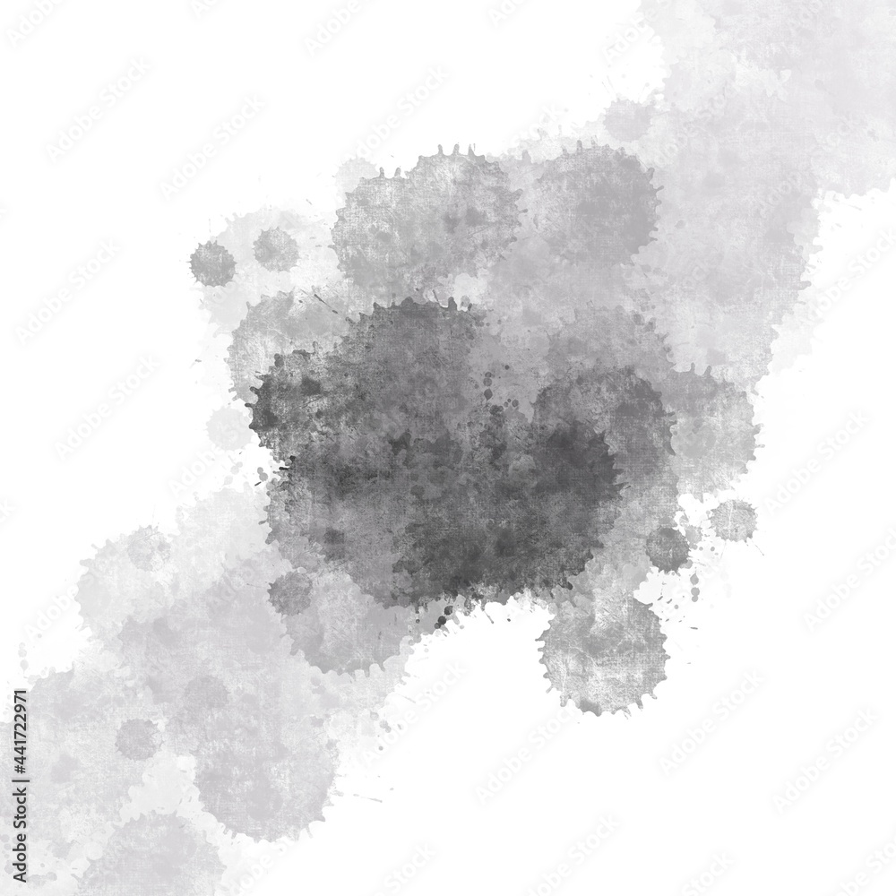 Abstract black color splash on white background.