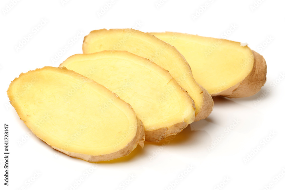 Ginger cut in slices