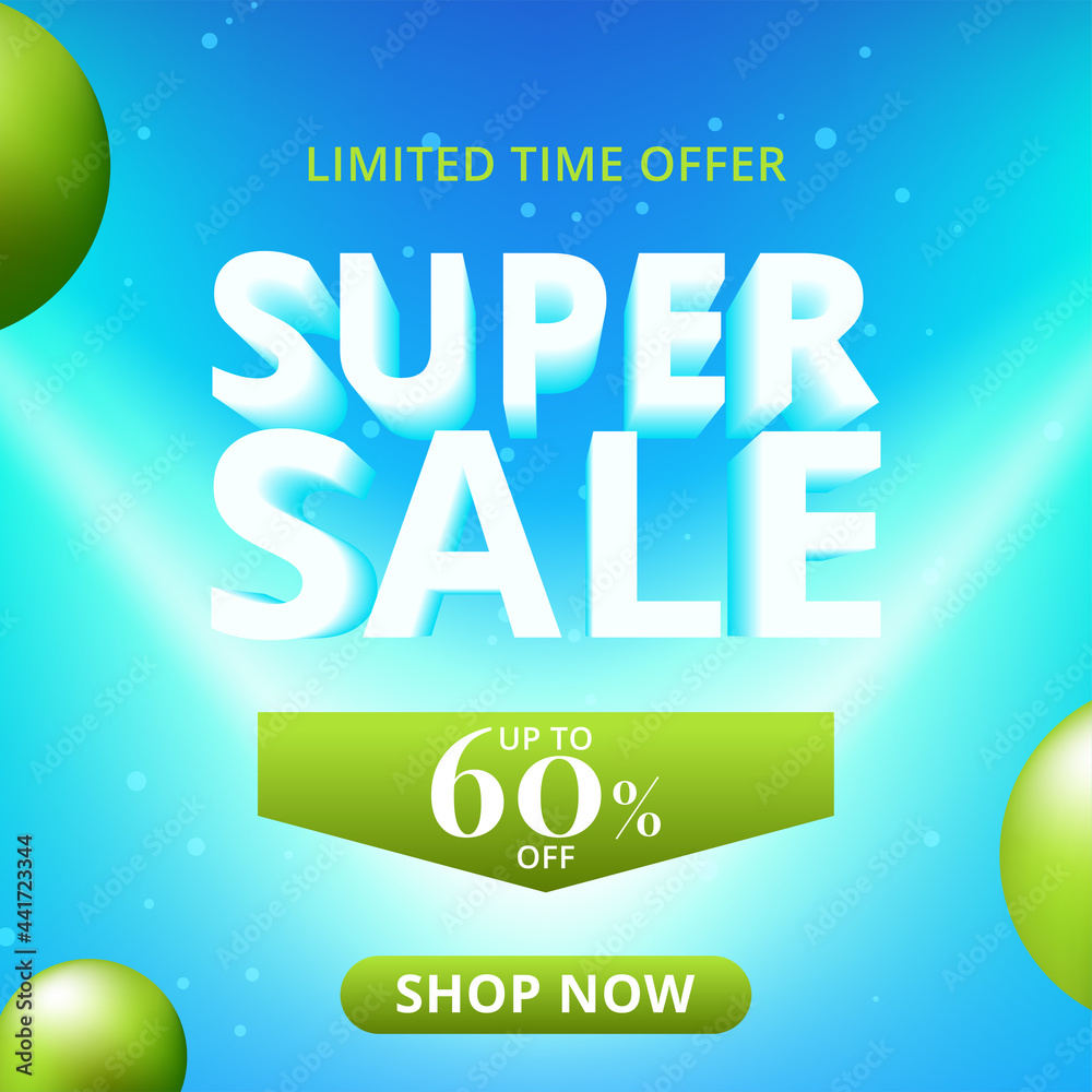 Naklejka premium Super sale banner templete design for media promotions