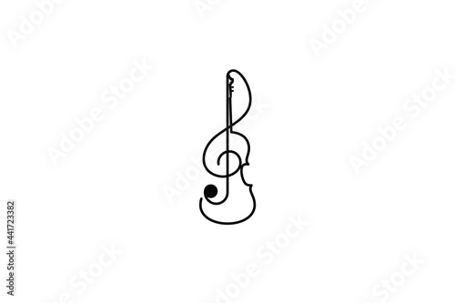 Violin vector design logo illustration