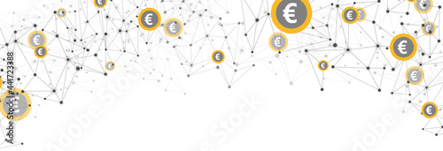 Abstract euro coin polygonal mesh.