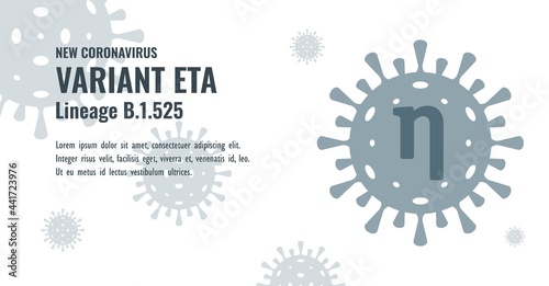 New Coronavirus or SARS-CoV-2 Variant Eta B.1.525 Illustration