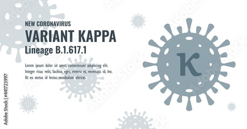 New Coronavirus or SARS-CoV-2 Variant Kappa B.1.617.1 Illustration