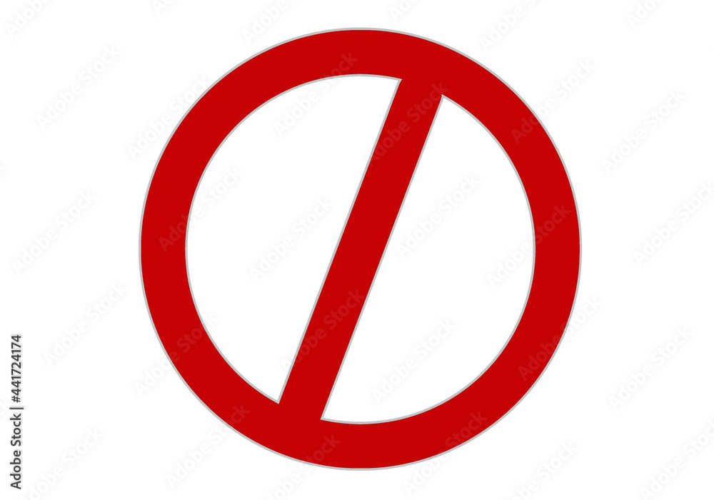 Restriction sign, red circle symbol, illustration image Restriction sign, red circle symbol, illustration image