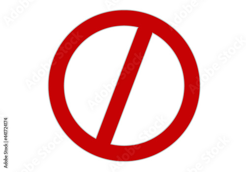 Restriction sign, red circle symbol, illustration image