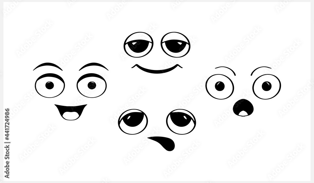 Doodle face set icon isolated on white. Sketch clipart. Vector stock illustration. EPS 10 Doodle face set icon isolated on white. Sketch clipart. Vector stock illustration. EPS 10