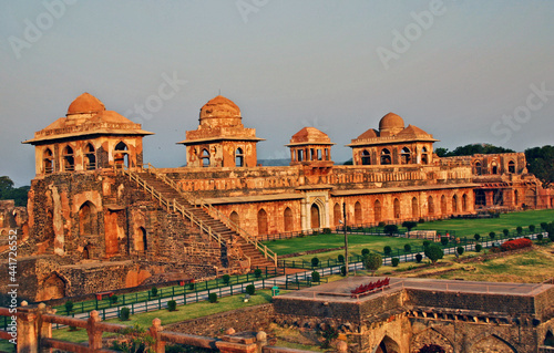 Beautiful Palaces of ancient ruins of Mandu City dating to Sixth Century in Madhya Pradesh, India
