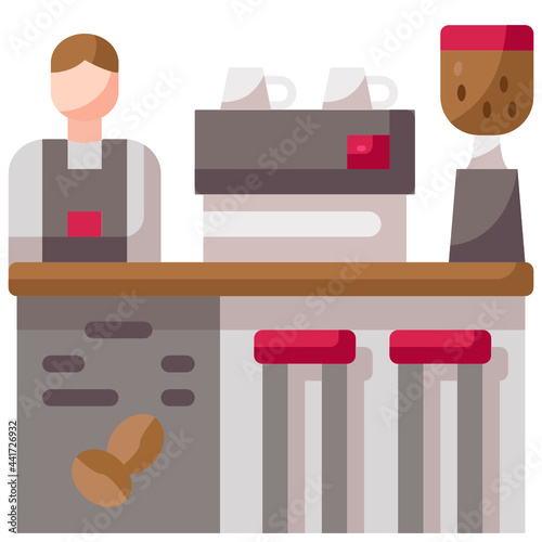 coffee shop flat icon