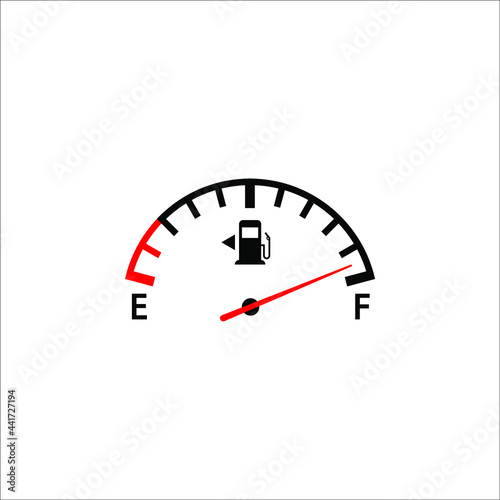 Fuel indicators gas meter with blank screen. Gauge vector tank full icon on white background. color editable