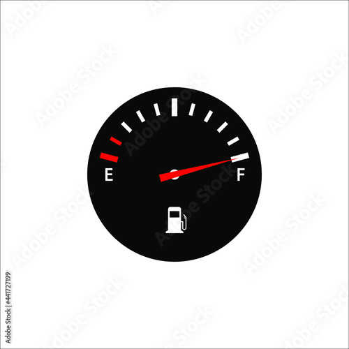 Fuel indicators gas meter with blank screen. Gauge vector tank full icon on white background. color editable