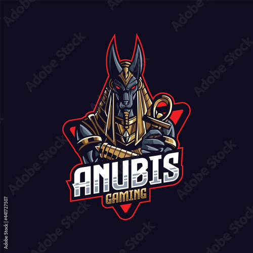 Anubis gaming mascot logo illustration
