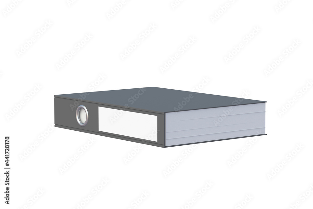 Binder file folder of black color isolated on white background. 3d render Binder file folder of black color isolated on white background. 3d render