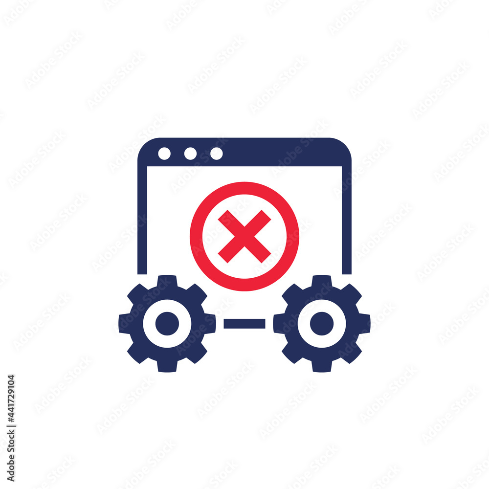 error or failure icon on white