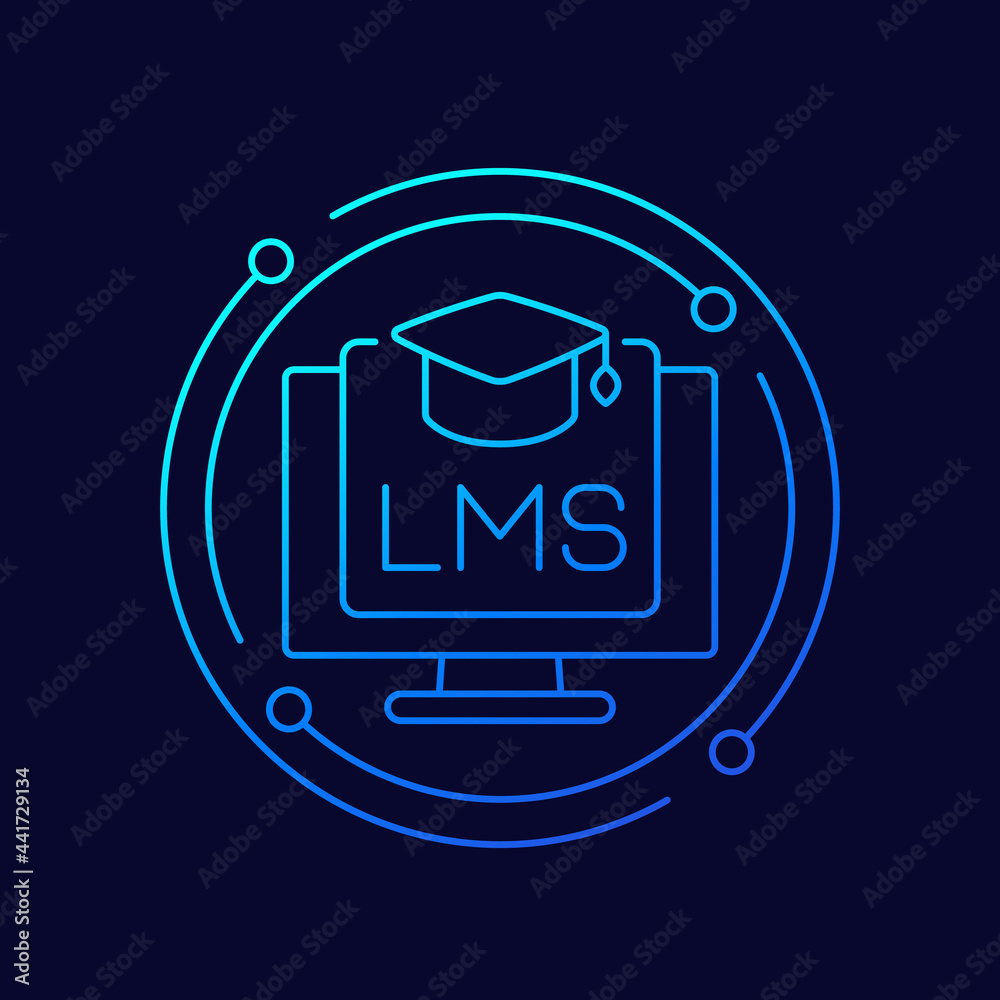 LMS, Learning Management System thin line icon Stock Vector | Adobe Stock