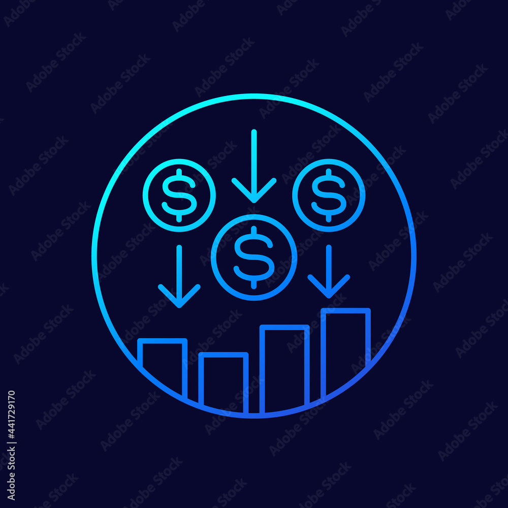 Passive income and earnings line icon Passive income and earnings line icon
