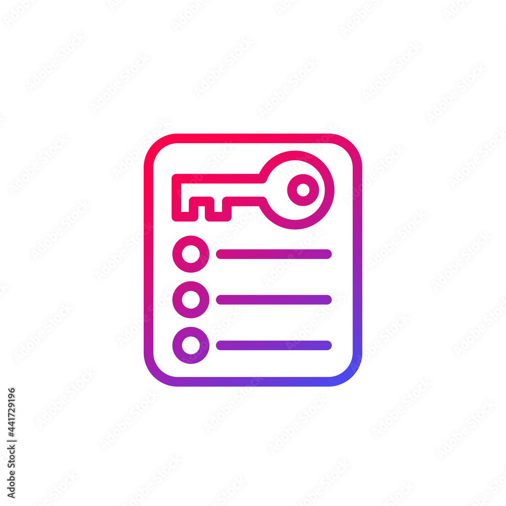 key takeaway line vector icon on white key takeaway line vector icon on white