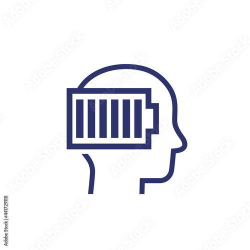 full energy icon, head and battery