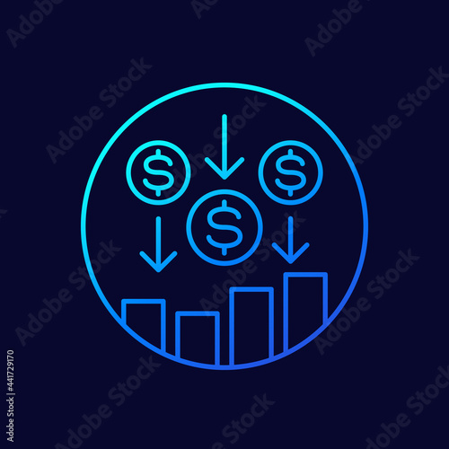 Passive income and earnings line icon