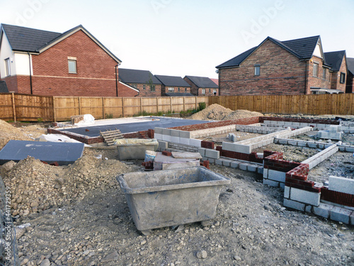 House foundations on a building site