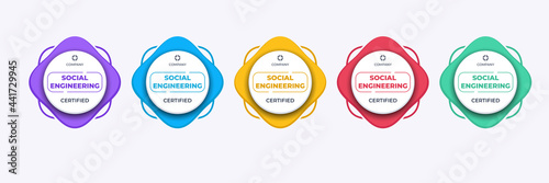 Certification logo badge template in category profession. Vector emblem business certified template.