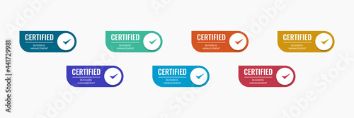 certified icon badge template with category business profession. certification design vector illustration.