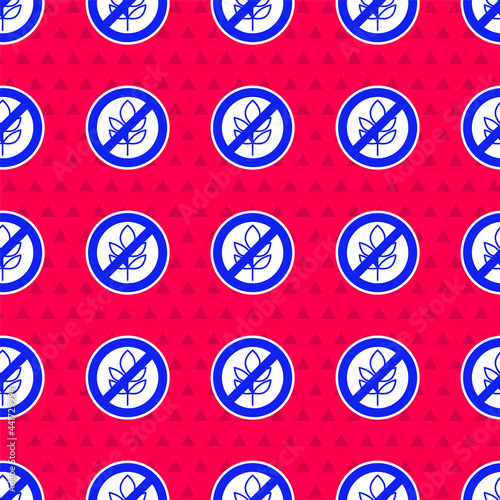 Blue Gluten free grain icon isolated Blue background. No wheat sign. Food intolerance symbols. Vector