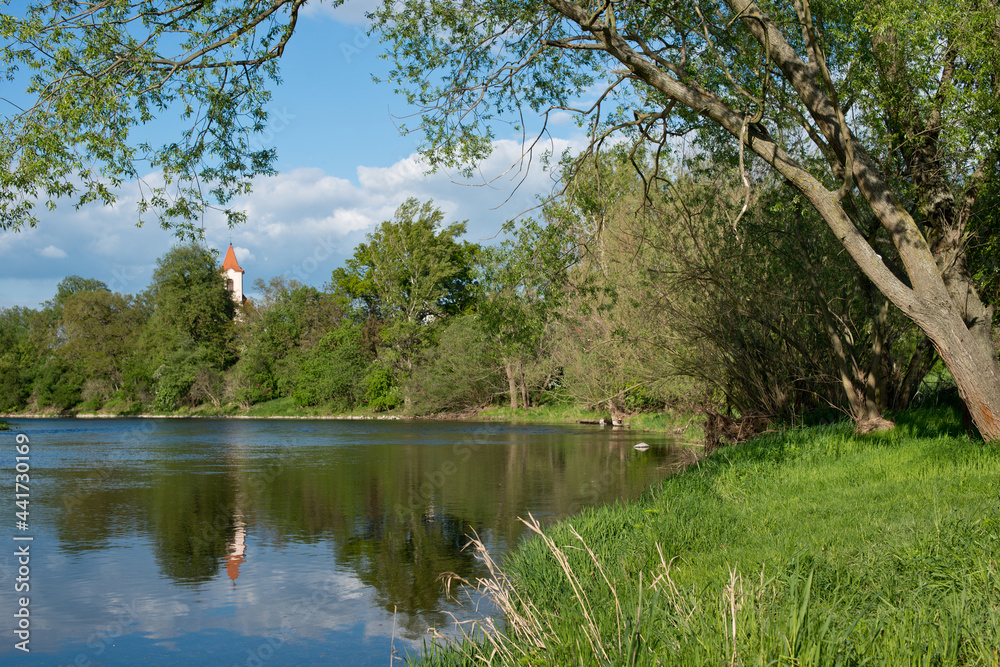 Ohre river in Hradiste village. Czech Republic. Ohre river in Hradiste village. Czech Republic.