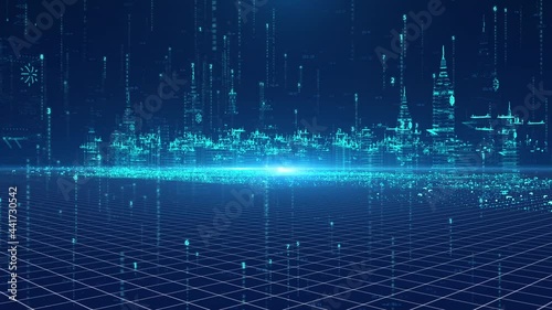 Holographic technology Internet virtual smart city building