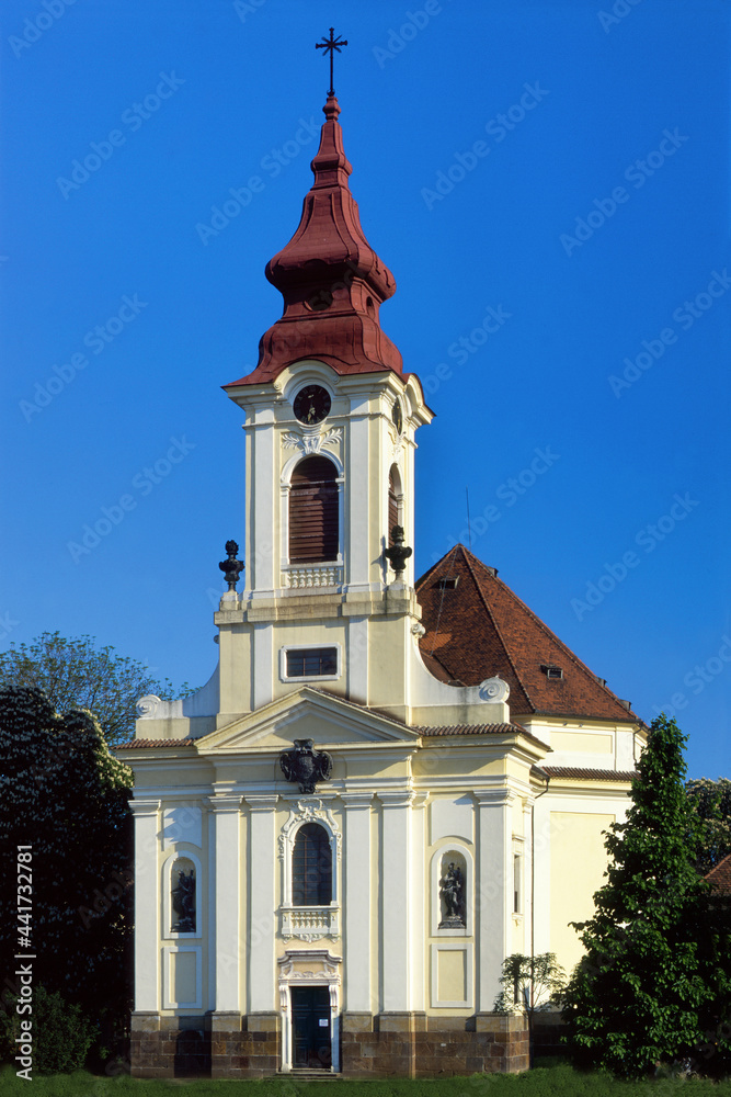 Baroque church in Postoloprty Town. Czech Republic.
