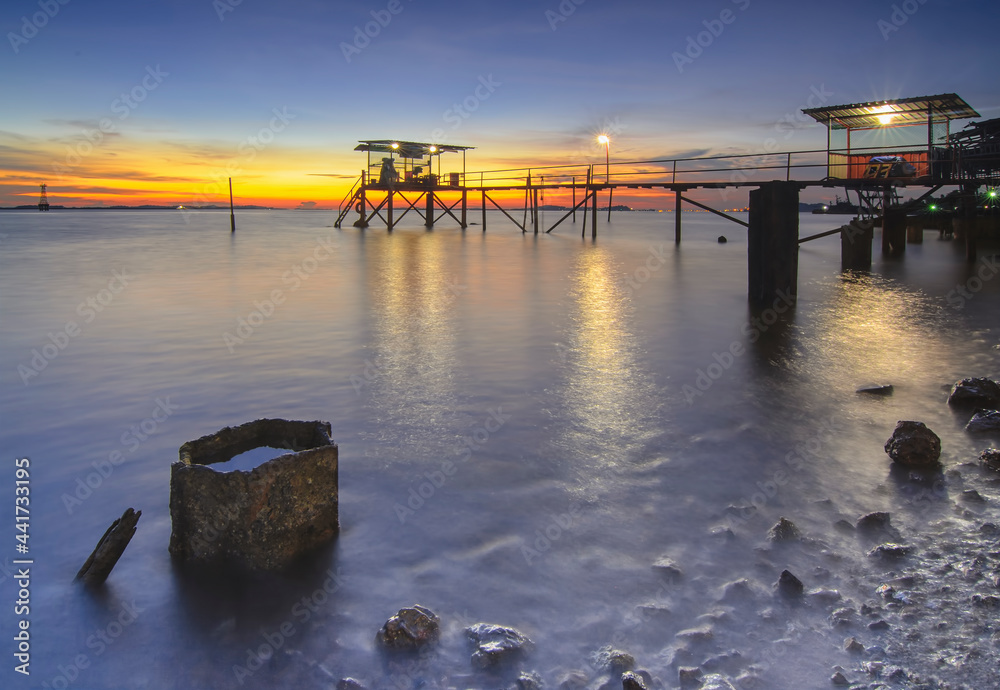 Signal lights Beton Harbour Batam Island