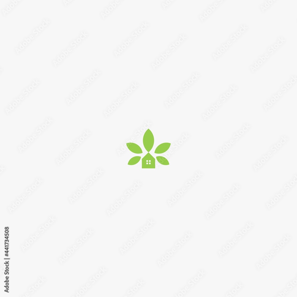 HOME LEAF LOGO ICON SIMPLE VECTOR