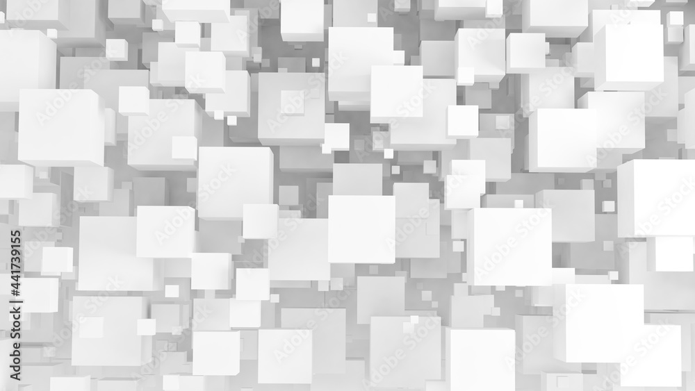 Abstract white 3d cubes pattern 