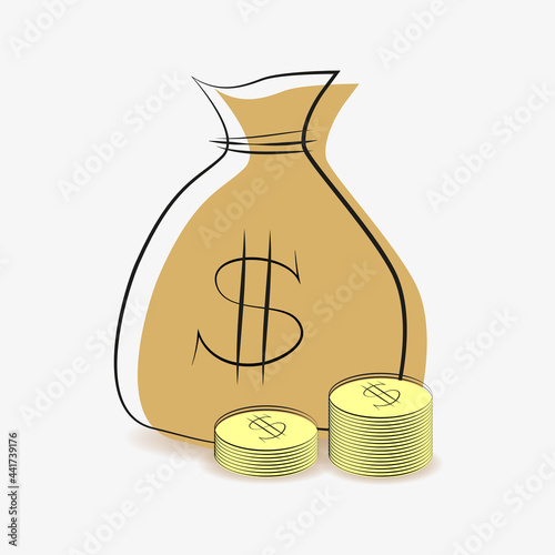 icon banner money bag dollars