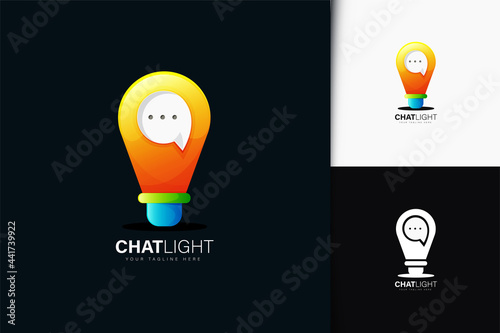 Light chat logo design with gradient