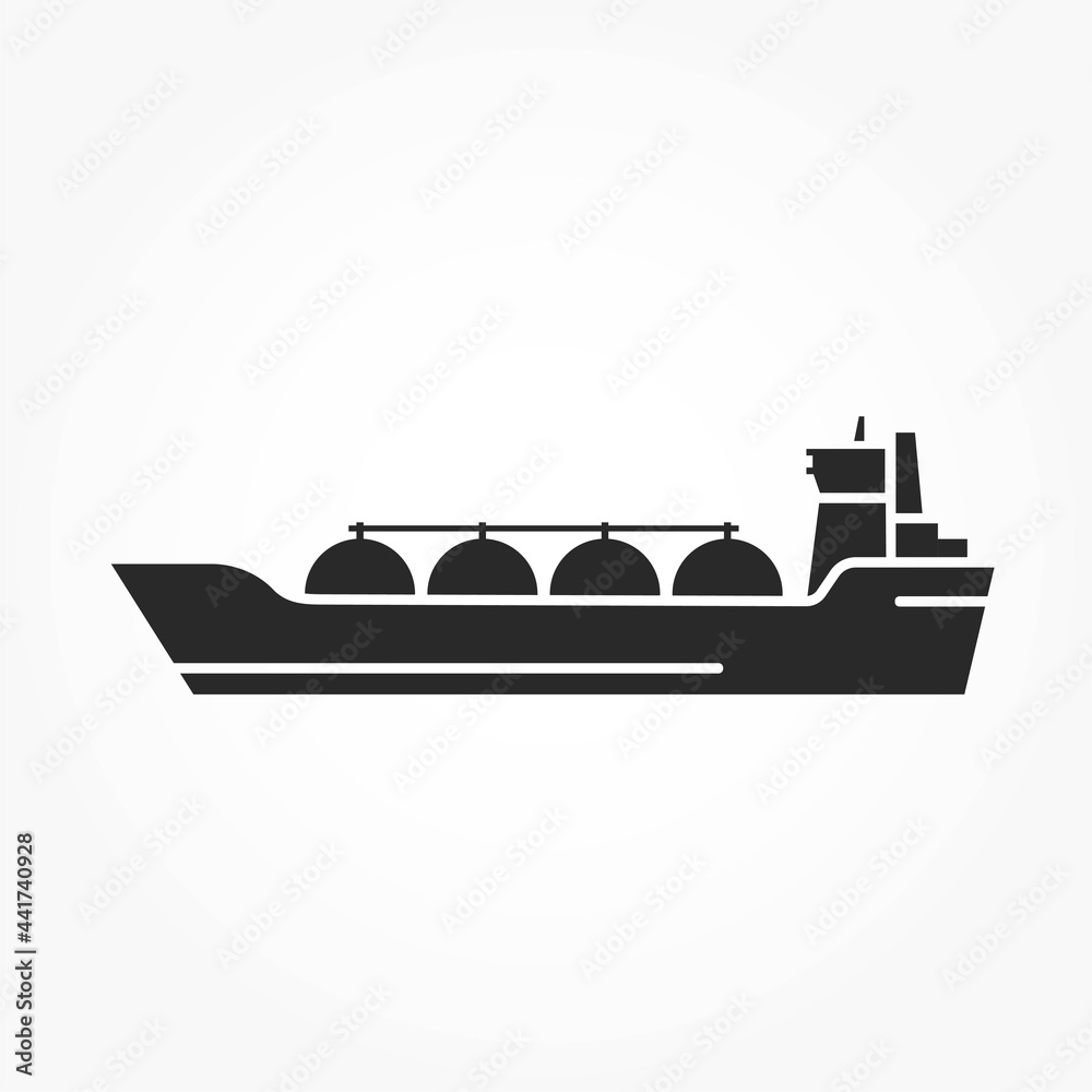 lng tanker ship icon. gas industry and transportation symbol. isolated vector image lng tanker ship icon. gas industry and transportation symbol. isolated vector image