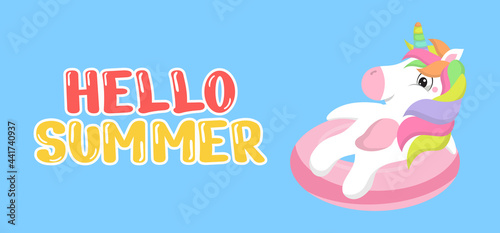 Hand draw illustration of summer greeting banner.