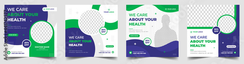 Medical Social Media Post Template,  Healthcare Social Media Banner Template, Healthcare post social media banner ad, Medical and healthcare social media post template.