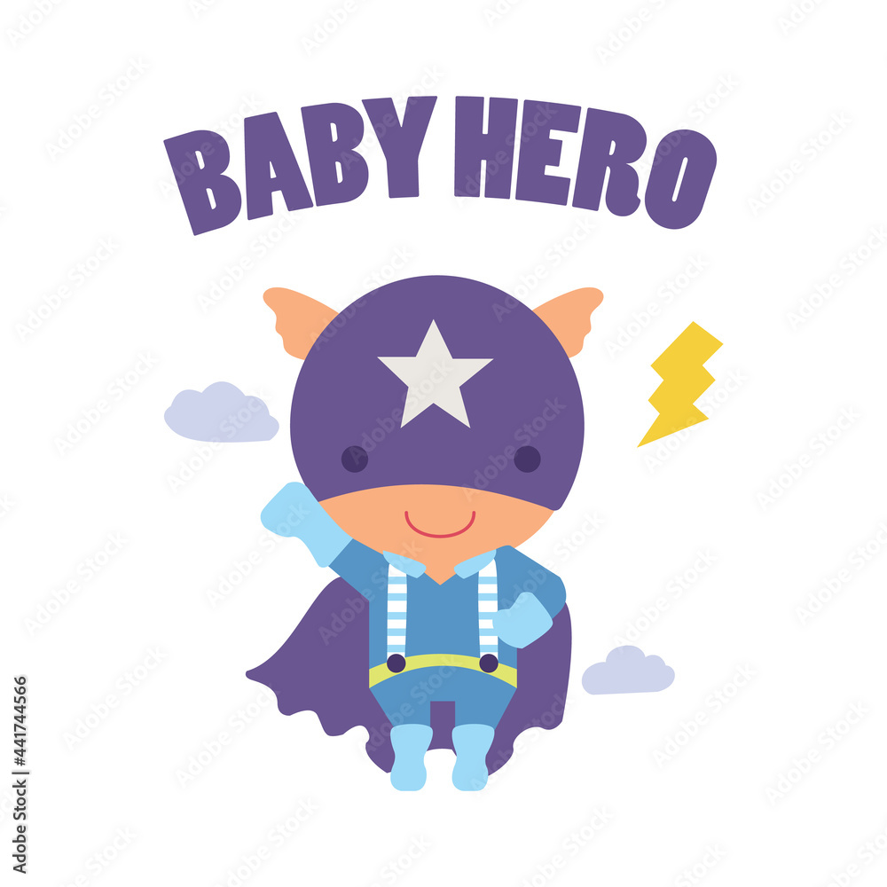 Super hero baby boy cartoon vector illustration isolated on white background Super hero baby boy cartoon vector illustration isolated on white background
