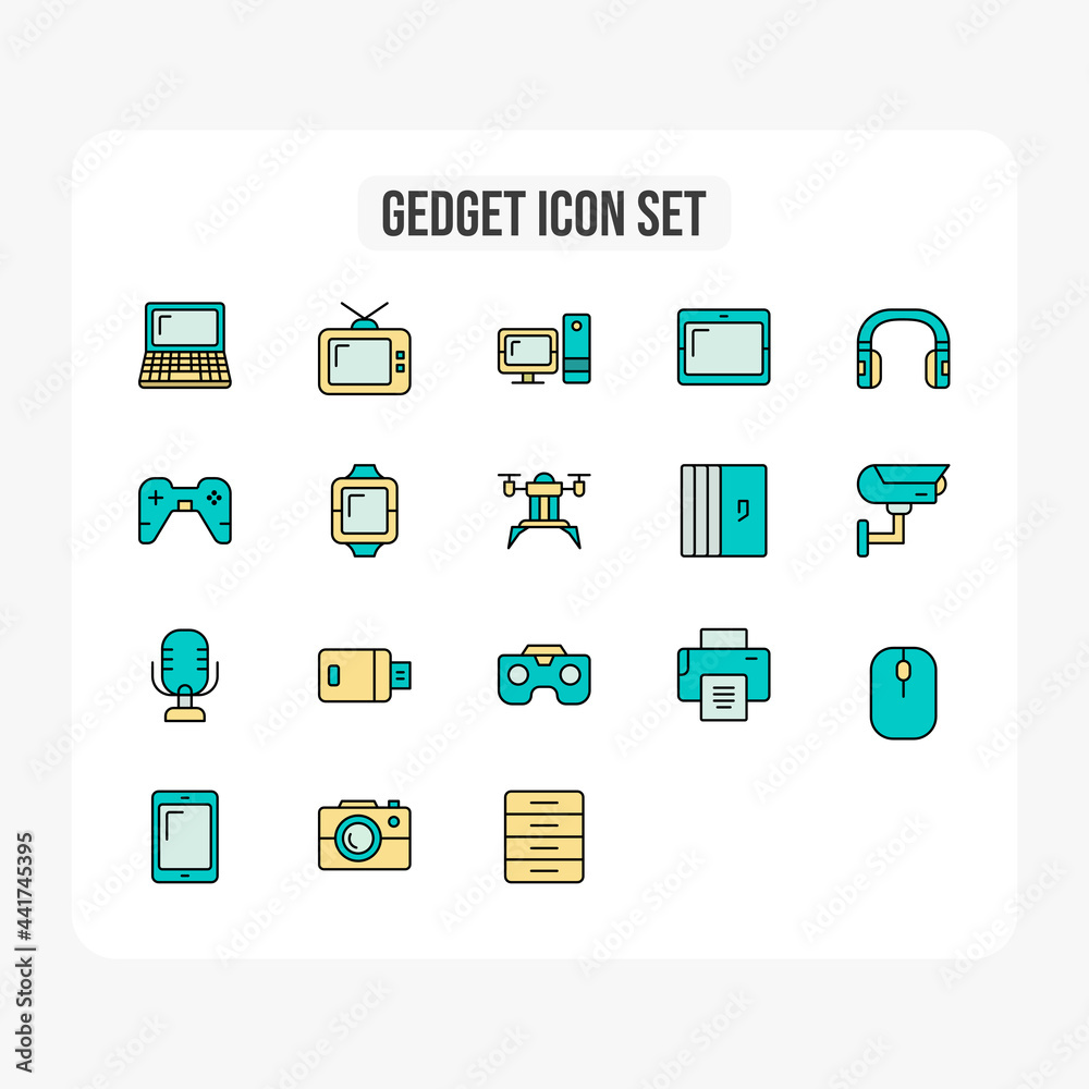 icon gedget outline color style icon gedget outline color style