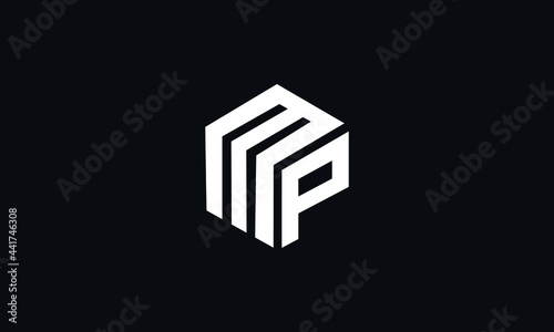 MP and PM M or P Initial Letter Vector Logo Design For Brand