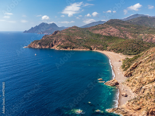 Bussaglia beach on coast of Corsica
